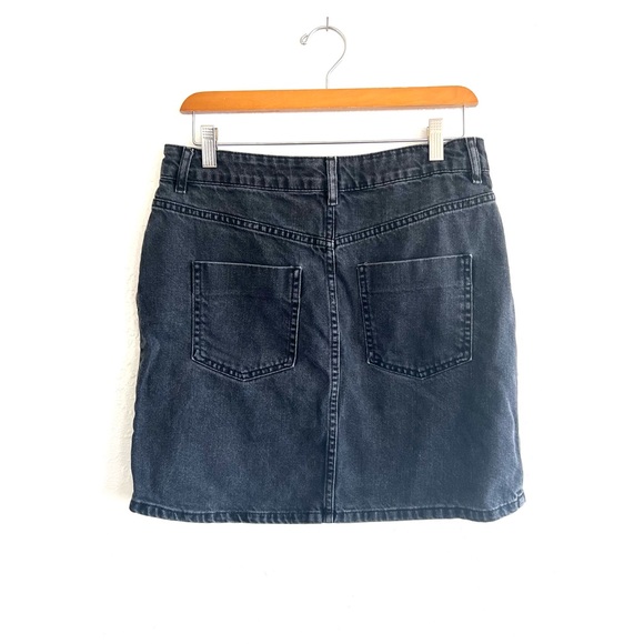 ASOS denim high waist mini skirt in black size 8 - Picture 3 of 4